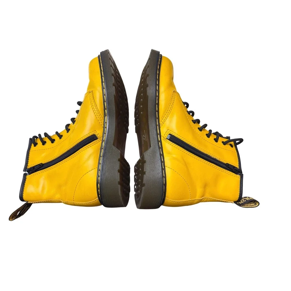 Dr Martens Yellow Side Zip Leather Boots Unisex 1460 J Msz 4 Lsz 5 JY004 SH 08 U